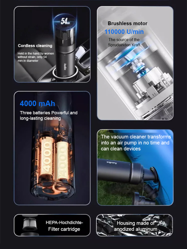 Car wireless charging vacuum cleaner