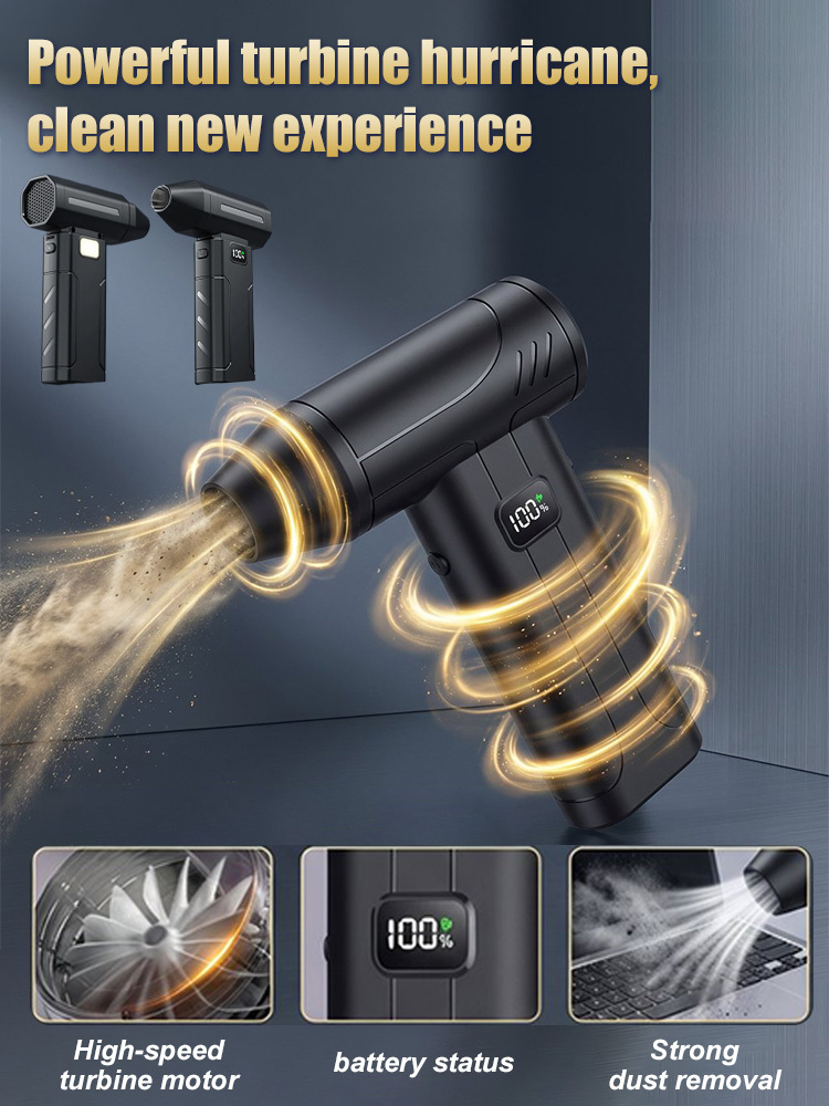 Turbocharged dust removal and snow blowing fan