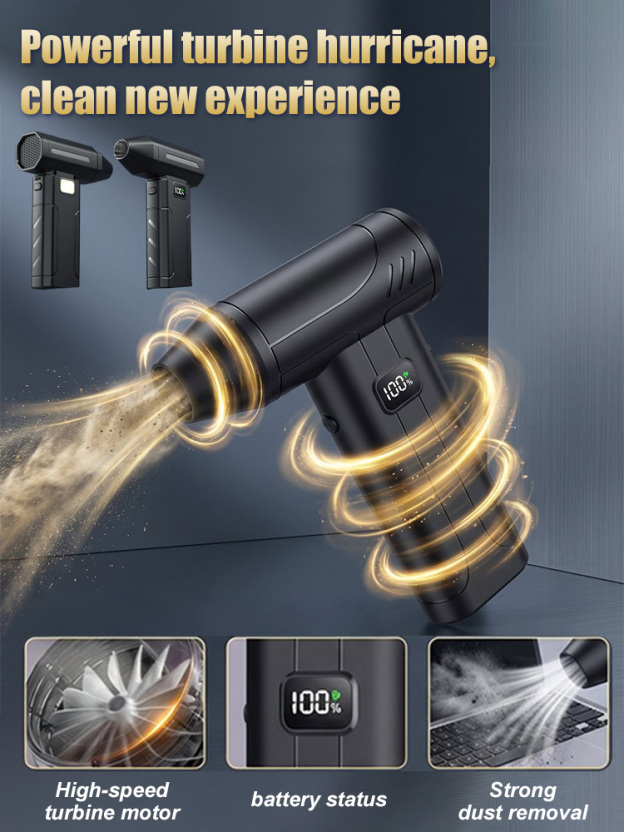 Turbocharged dust removal and snow blowing fan