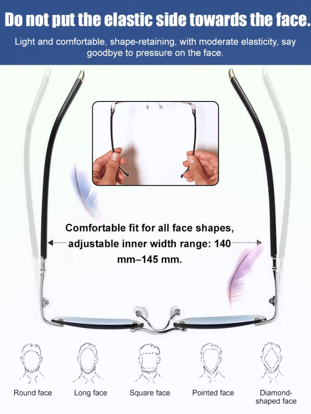 Anti-blue light, anti-fatigue, ultra-lightweight, large frame, zoom reading glasses.