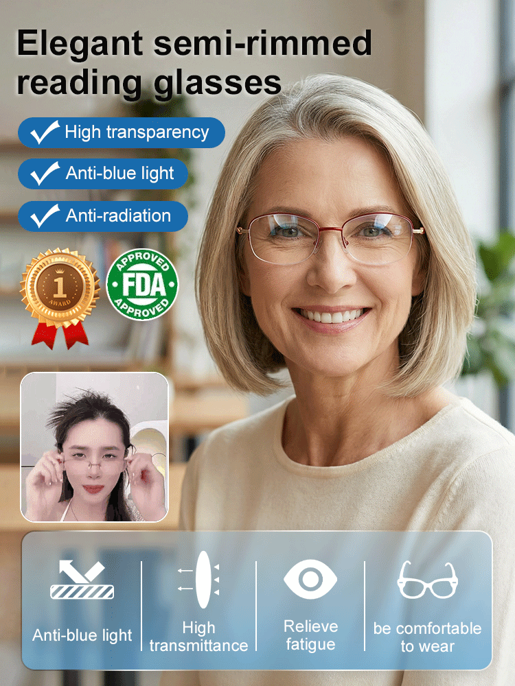 Elegant semi-rimmed reading glasses