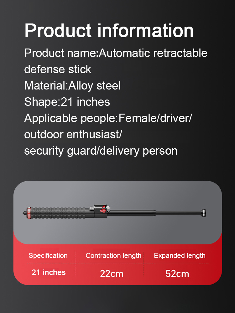  Automatic Telescopic Self-Defense Stick & Trekking Pole