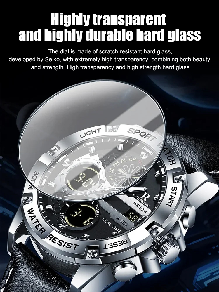 [Nagano Prefecture Factory Direct] Luminous Dual Display Men's Quartz Watch