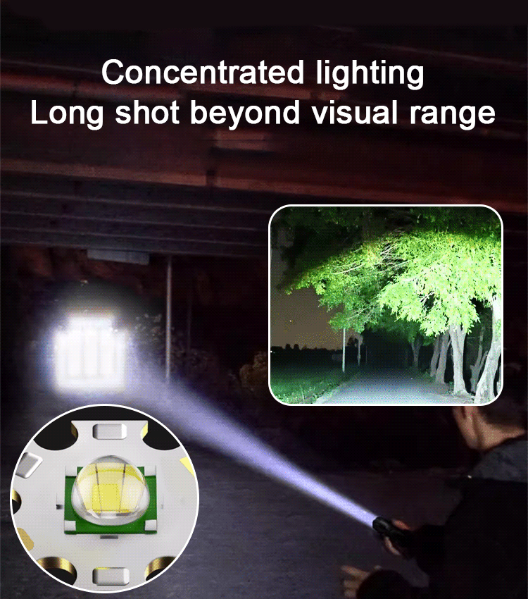 Double arc self-defense flashlight