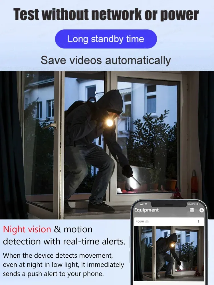 【Upgraded Ultra Invisible】Plugless camera