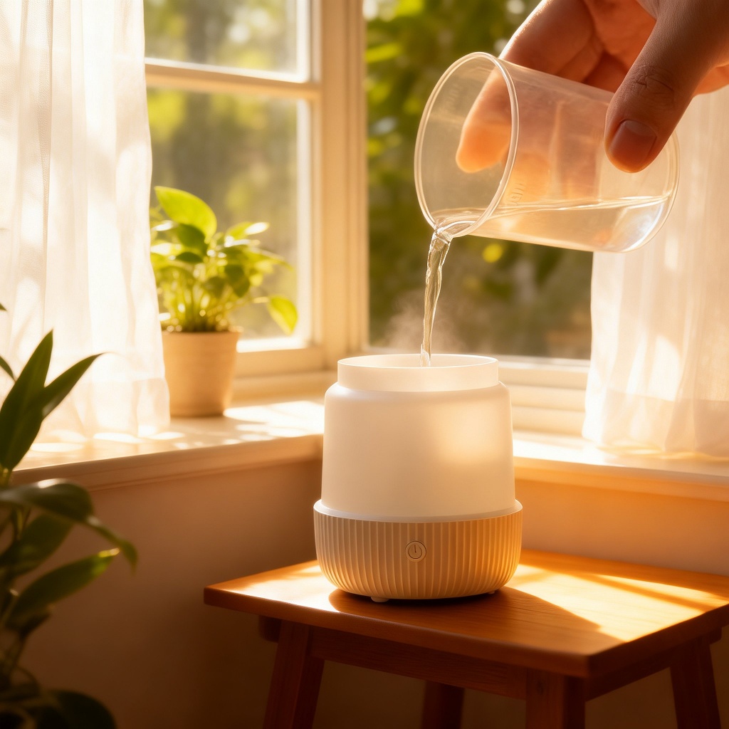 Indoor humidifier with essential oil diffuser
