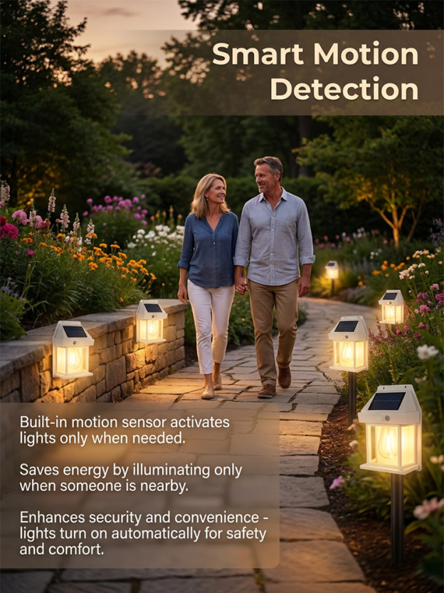 Solar-powered outdoor LED garden lights