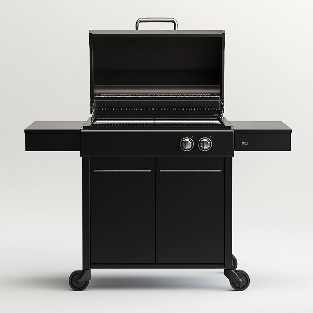 Griglia a Gas Nera Acciaio 2 Fuochi Rettangolare-Civerto