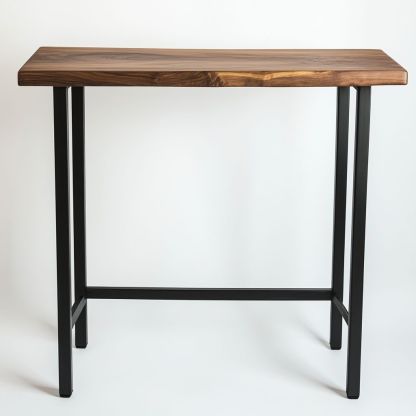 Tavolo Consolle Noce Scuro/Metallo Rettangolare 100x40x105cm-Civerto