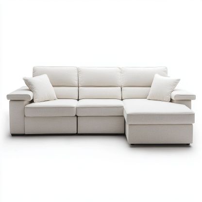 Divano ad angolo tessuto struttura acciaio beige-Civerto