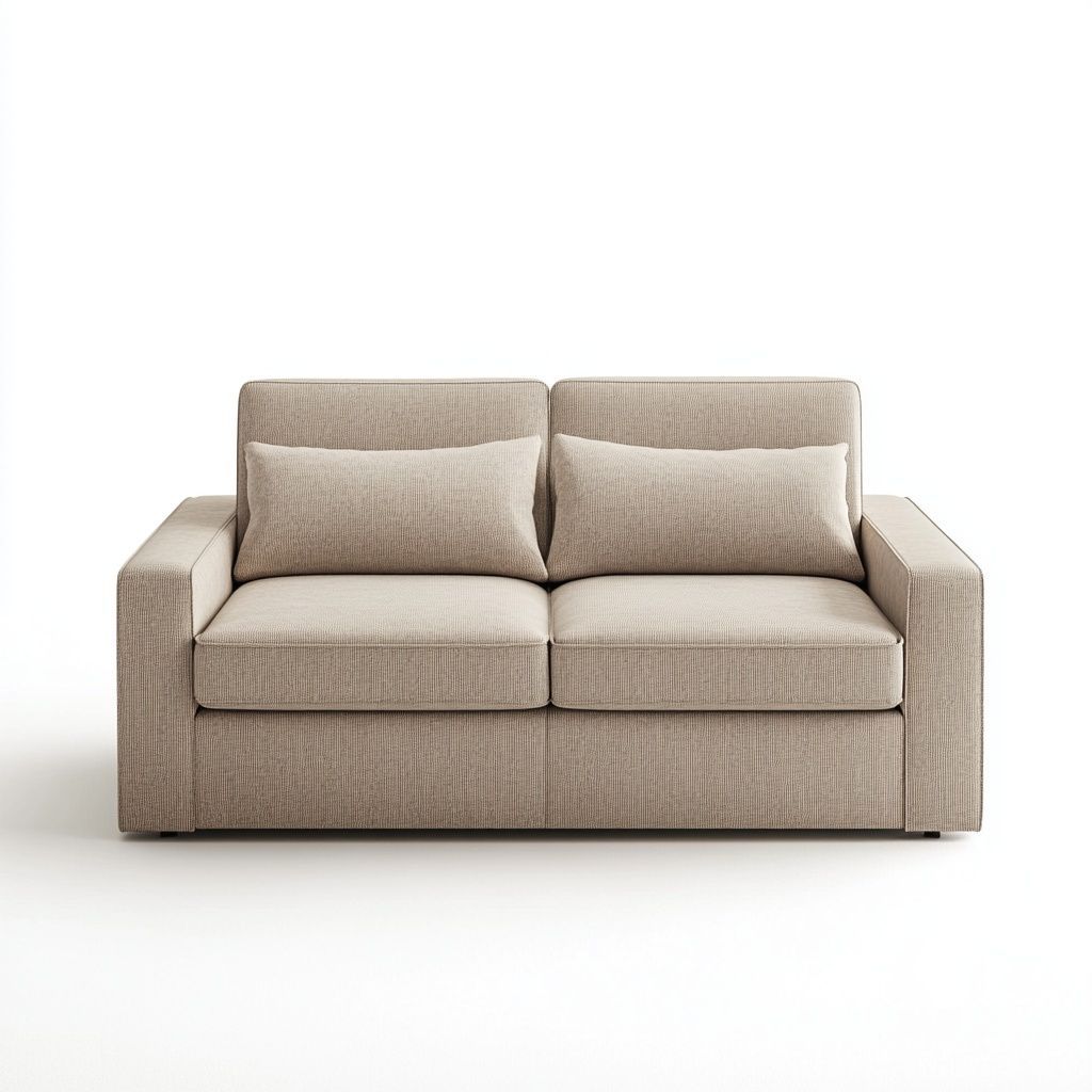 Divano Beige Poliestere Rettangolare Tessuto 200x90x85 cm-Civerto