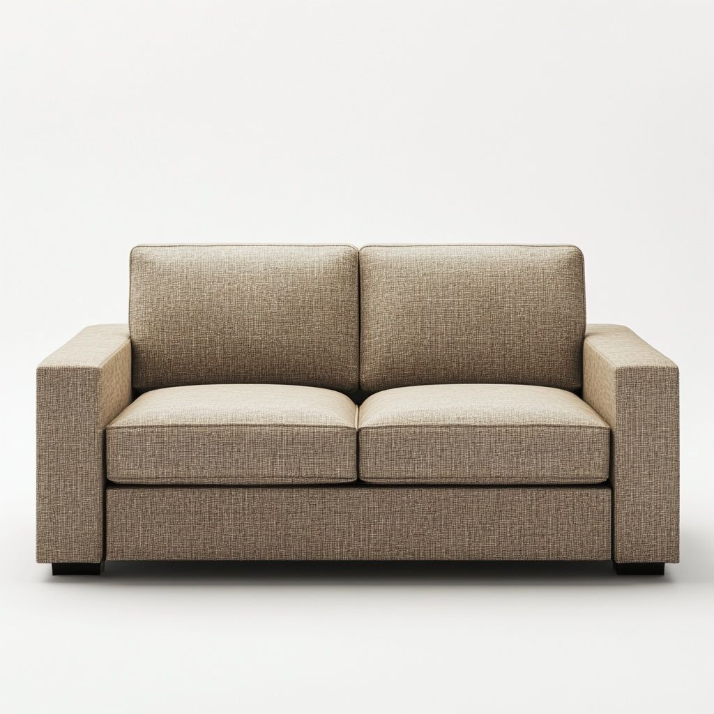 Divano due posti beige rettangolare tessuto lino-Civerto