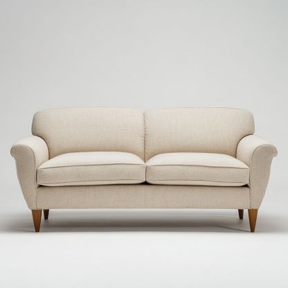 Divano Beige Tessuto Poliestere Moderno 2 Posti Legno Rettangolare-Civerto