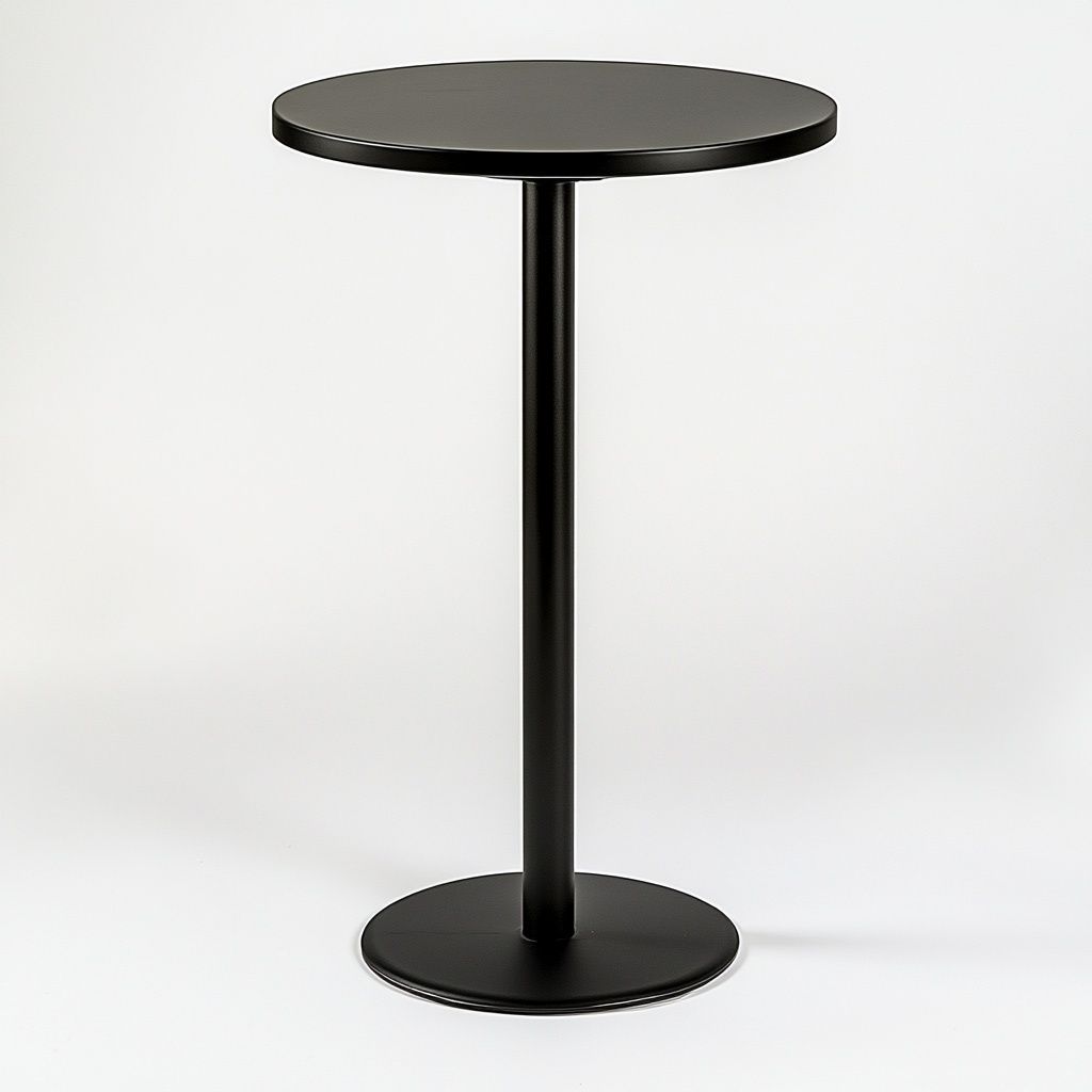 Tavolino Nero Rotondo in Metallo diametro 60cm-Civerto