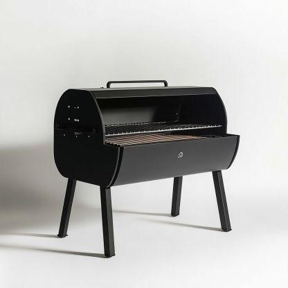 Griglia a Carbonella Nera 80x40 cm Metallo Cilindrica-Civerto