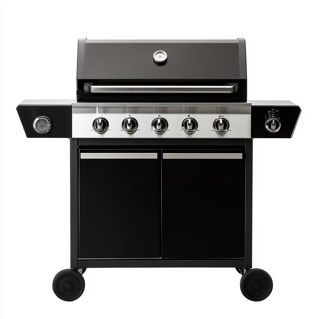 Grill a Gas in Acciaio Inossidabile 5 Bruciatori Nero-Civerto