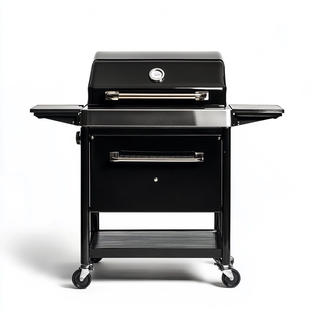 Griglia a Carbone con Coperchio Acciaio Inossidabile 120x60 cm Nero-Civerto