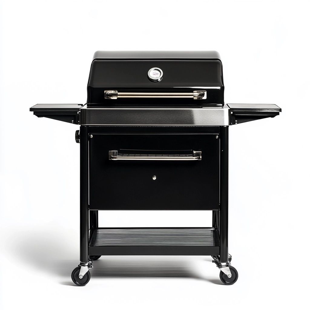 Griglia a Carbone con Coperchio Acciaio Inossidabile 120x60 cm Nero-Civerto