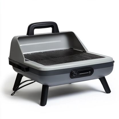 Griglia Elettrica da Tavolo Grigia in Acciaio 45x35cm-Civerto