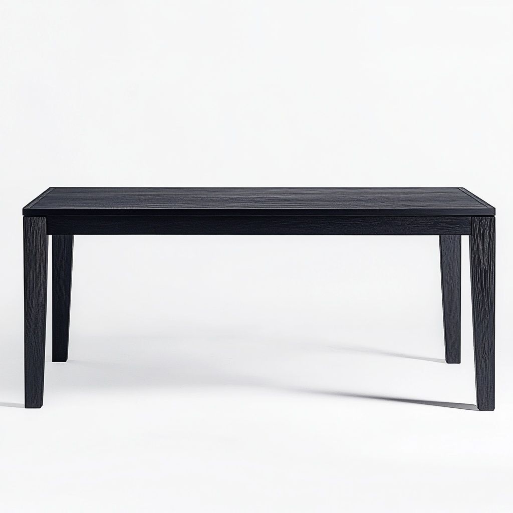 Tavolo Rettangolare Nero 160x80 cm Legno Rovere-Civerto