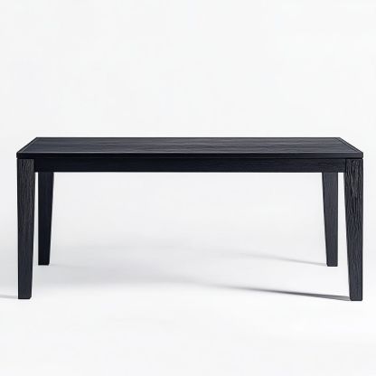 Tavolo Rettangolare Nero 160x80 cm Legno Rovere-Civerto