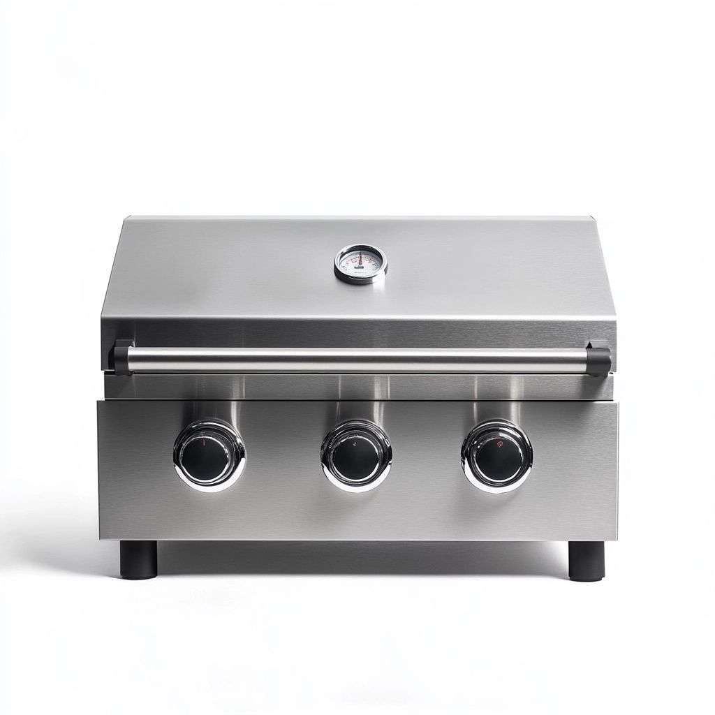Griglia Barbecue Acciaio Inox Argento 60x40cm 3 Bruciatori-Civerto