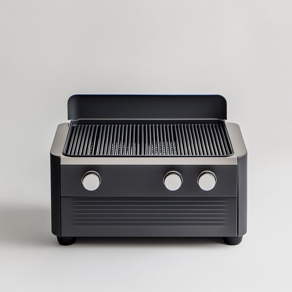 Griglia Elettrica Antracite Metallo 60x35cm Quadrata-Civerto