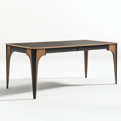 Tavolo Rettangolare Legno/Metallo 200x90cm Marrone/Nero-Civerto