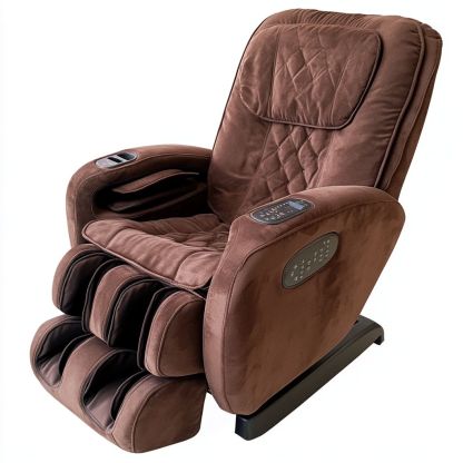 Poltrona Reclinabile Massaggiante Automatica Lussuosa Tessuto Marrone-Civerto