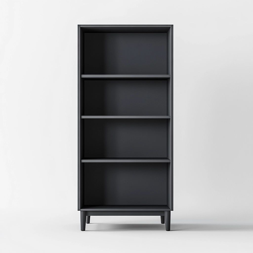 Libreria 4 Ripiani 180x80x30cm Legno MDF Nero-Civerto