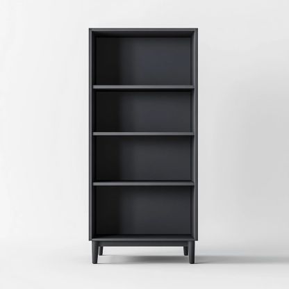 Libreria 4 Ripiani 180x80x30cm Legno MDF Nero-Civerto
