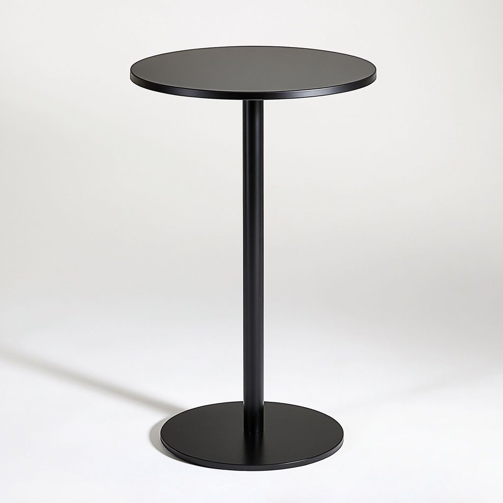 Tavolo Rotondo 80cm Metallo Nero Design Moderno-Civerto