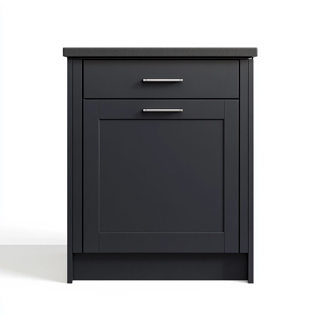 Mobiletto da Cucina 60x60x85 cm Legno Laminato Nero Opaco-Civerto