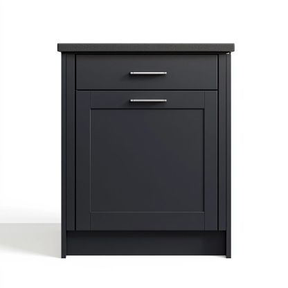 Mobiletto da Cucina 60x60x85 cm Legno Laminato Nero Opaco-Civerto