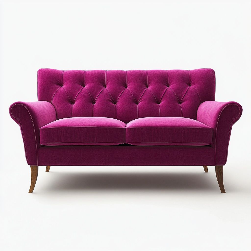 Divano Due Posti Magenta Velluto Classico 150x85x90cm-Civerto