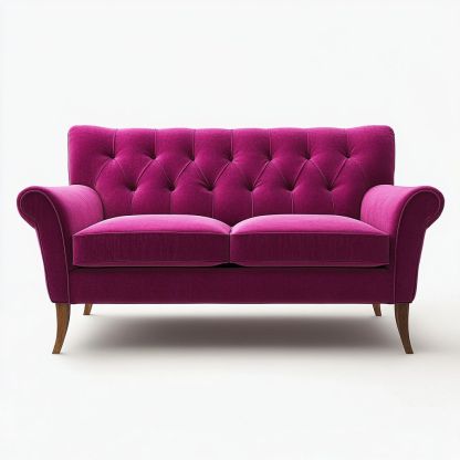 Divano Due Posti Magenta Velluto Classico 150x85x90cm-Civerto