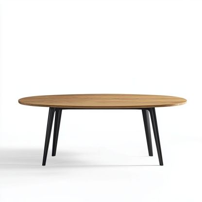 Tavolo Ovale in Legno Tavolo da Pranzo 200x100 cm Legno di Quercia/Nero-Civerto