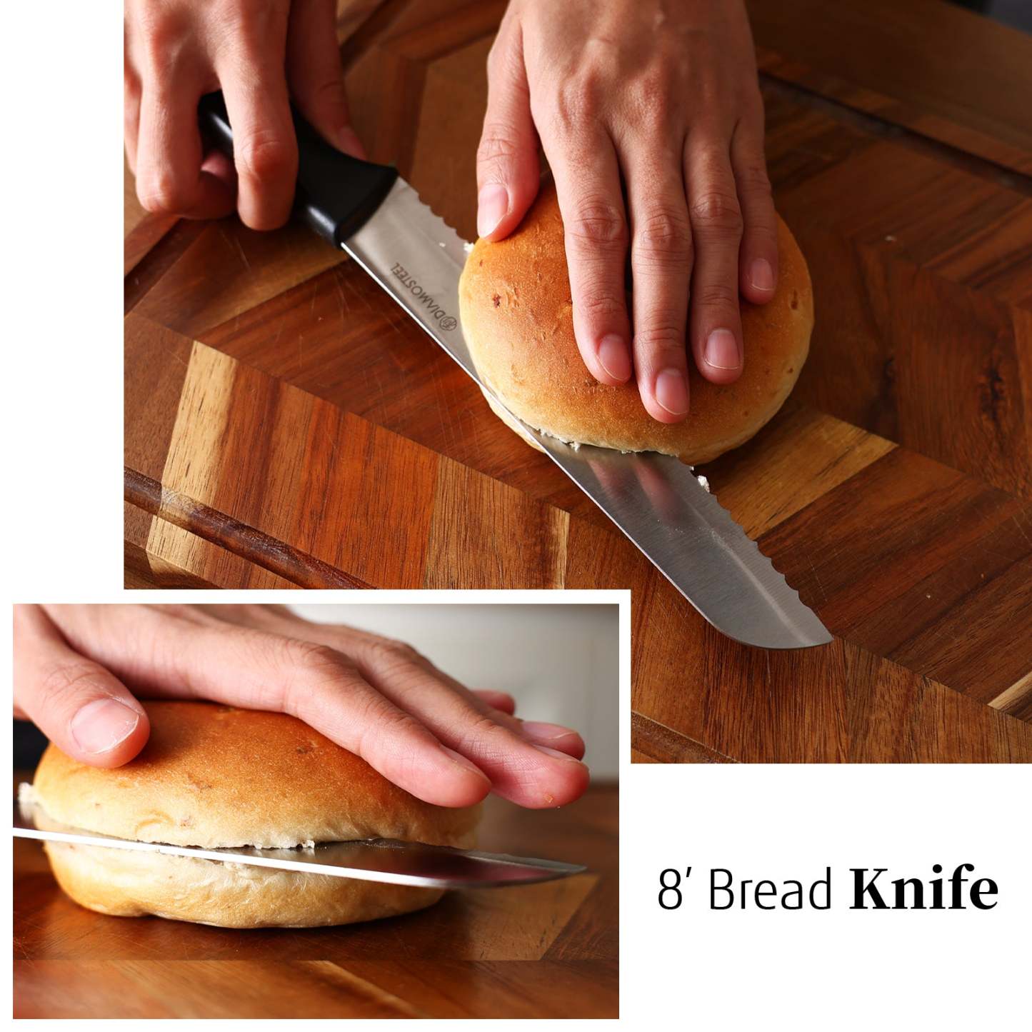 Black Knife Set with Block, 7 Pieces Sharp Knife Block Set with Stainless Steel Blade and Ergonomic Handle, Chef, Slicing, Bread, Utility, Paring Knife, Kitchen Scissors and Wooden Block