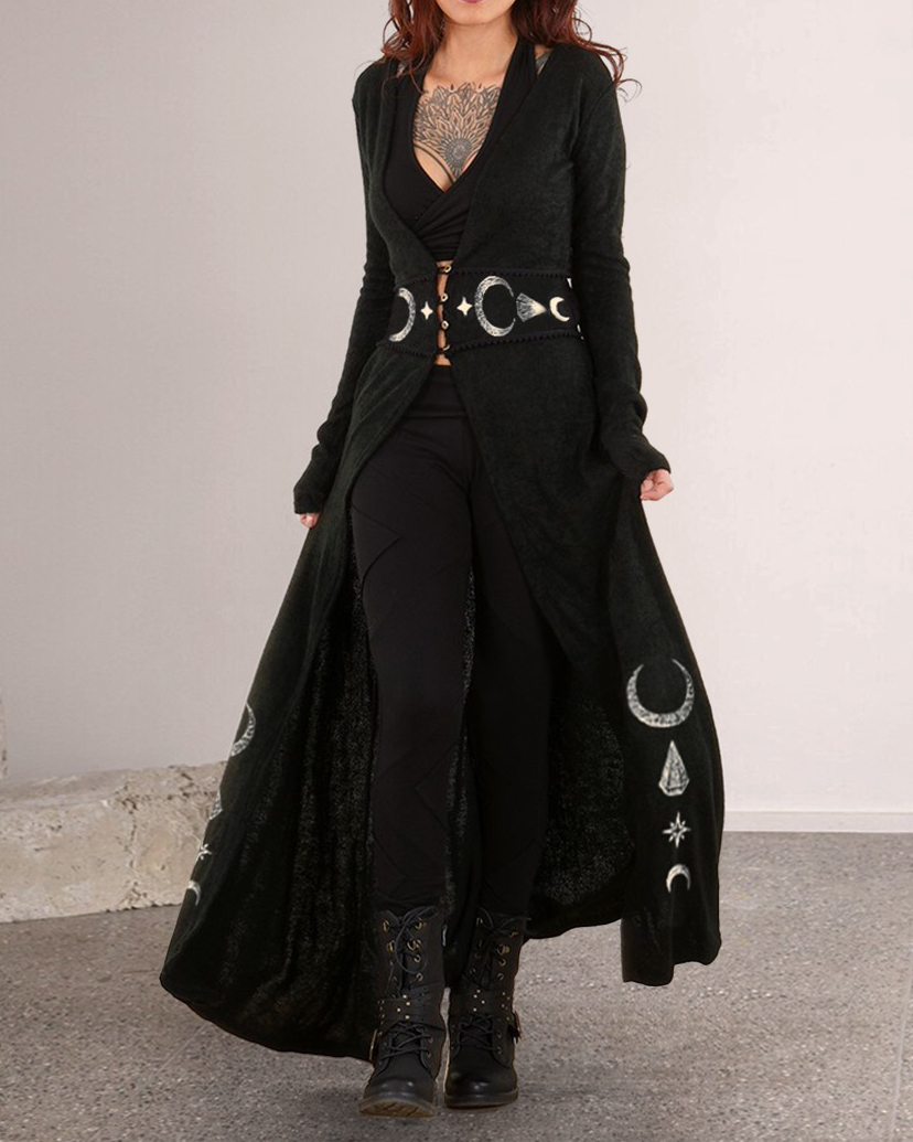 Ancient Luna Butterfly Fairy Pattern Print Cardigan Dress