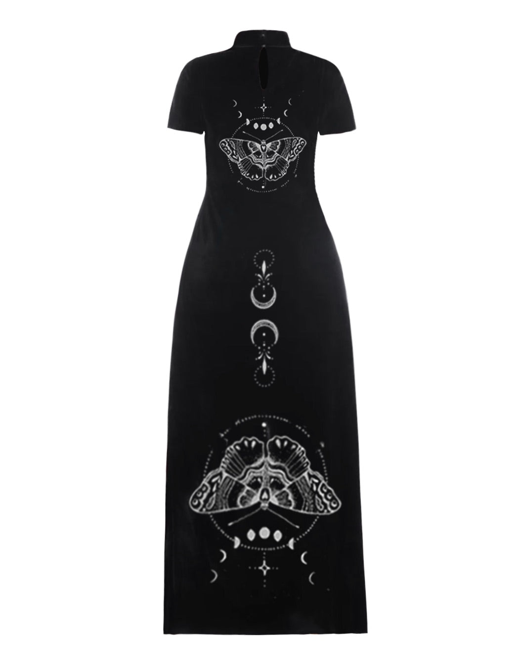 Ancient Luna Butterfly Fairy Print Slit Tie Dress