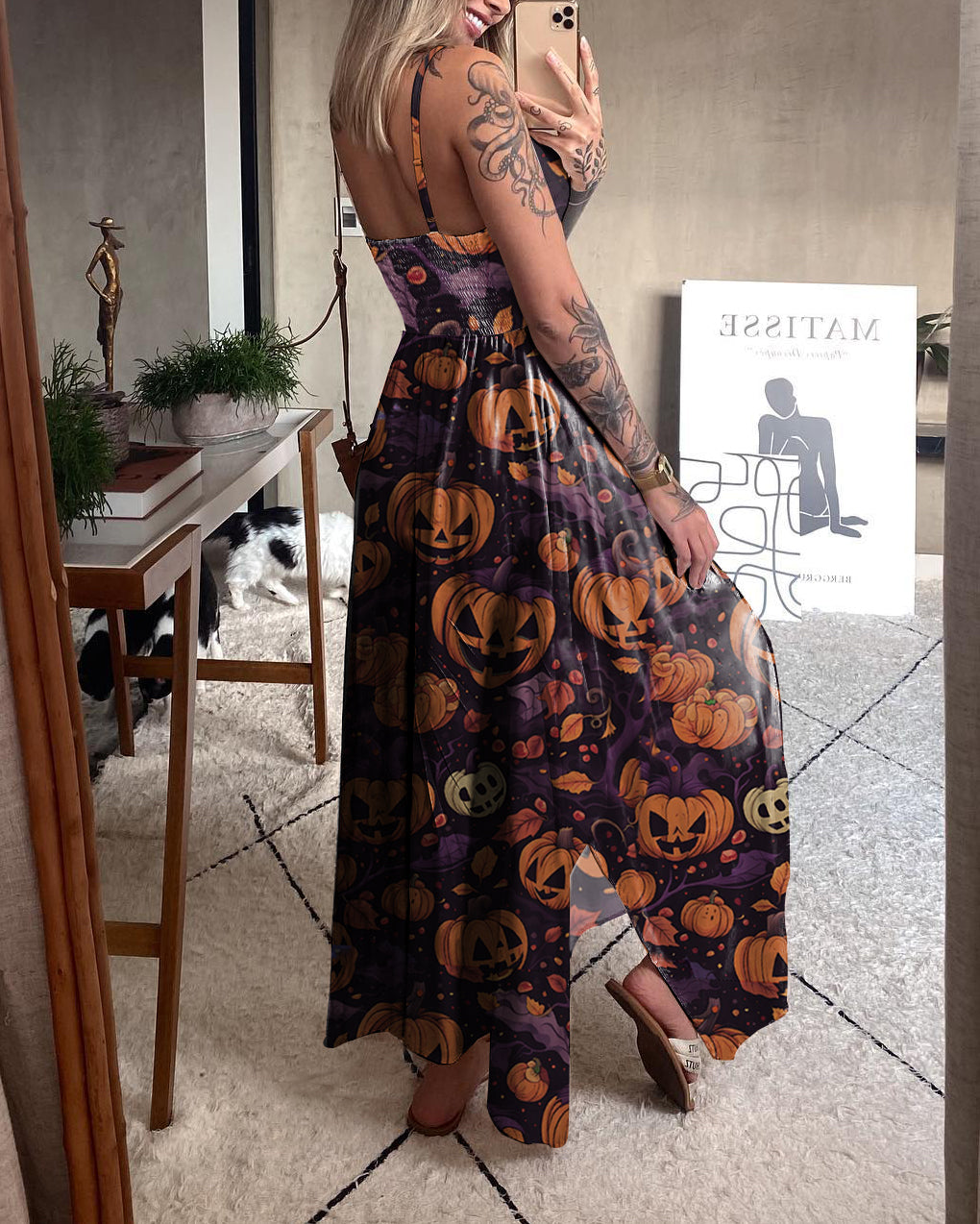 Pumpkin Fairy Feast Pattern Print Dress