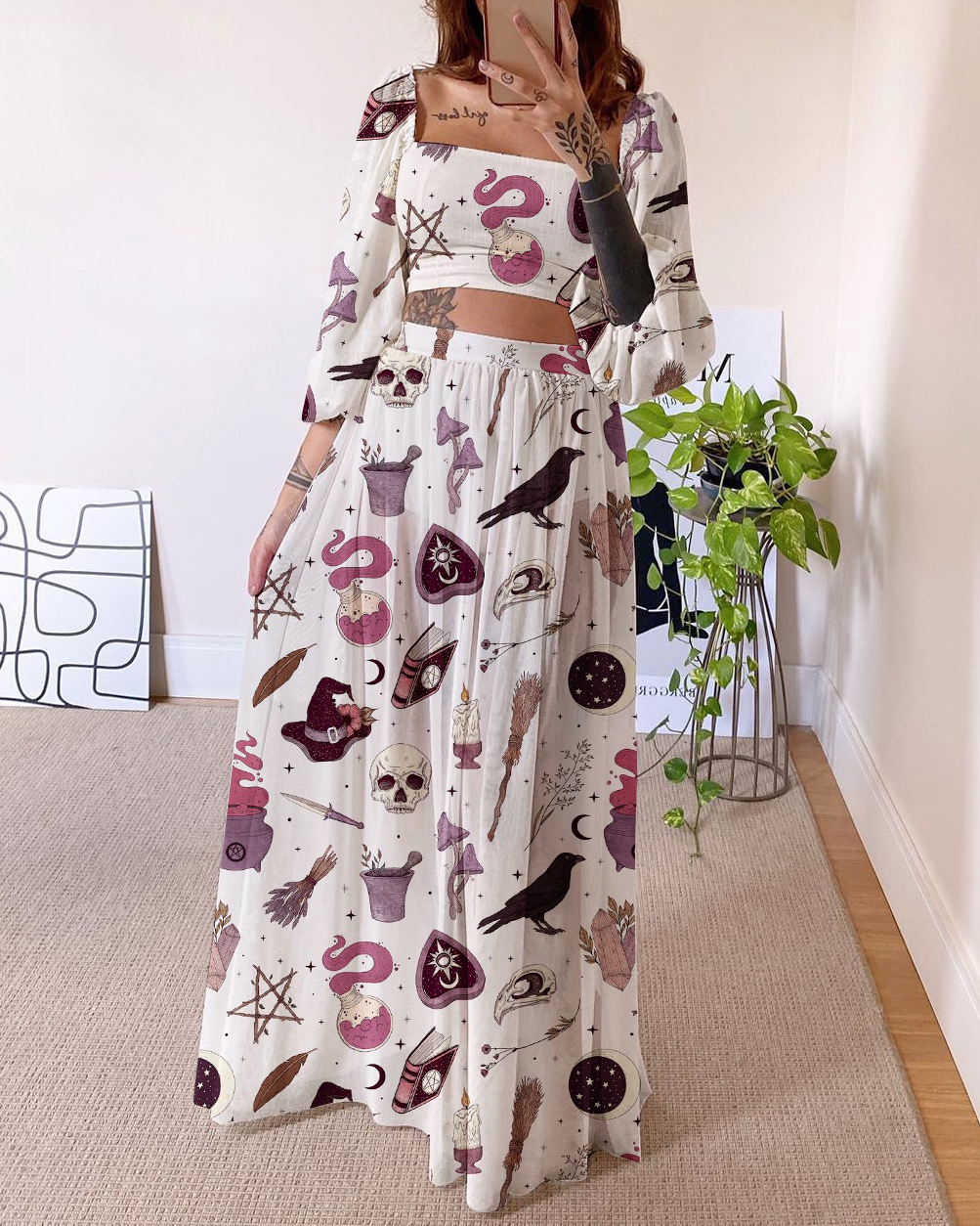 Witchery Magic Things Printed Two-piece Skirt Set