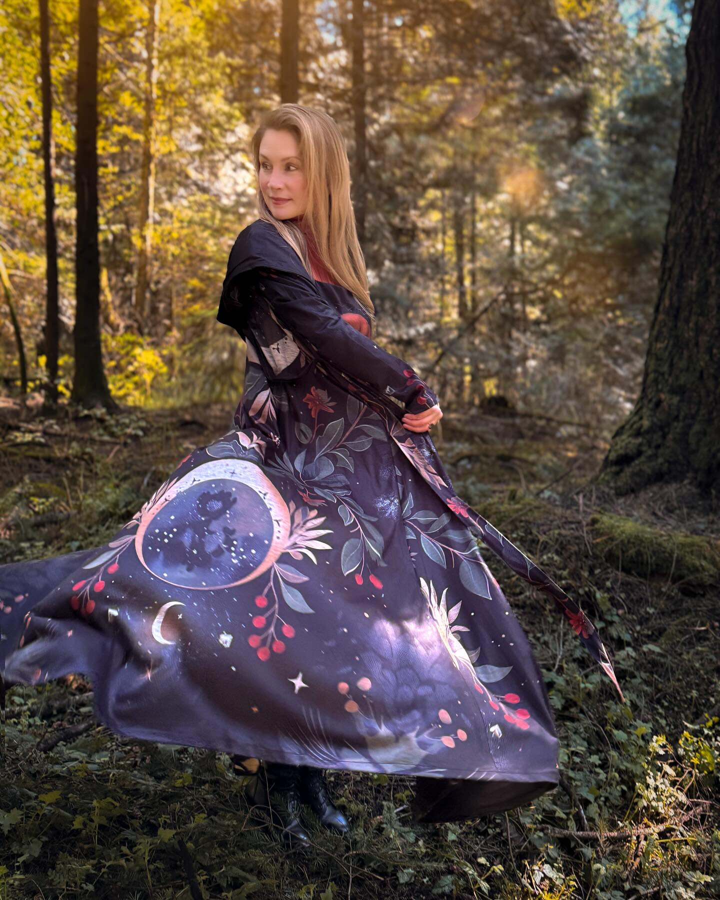 Shining Luna Ferns Forest Dreamland Printed Cardigan Dress