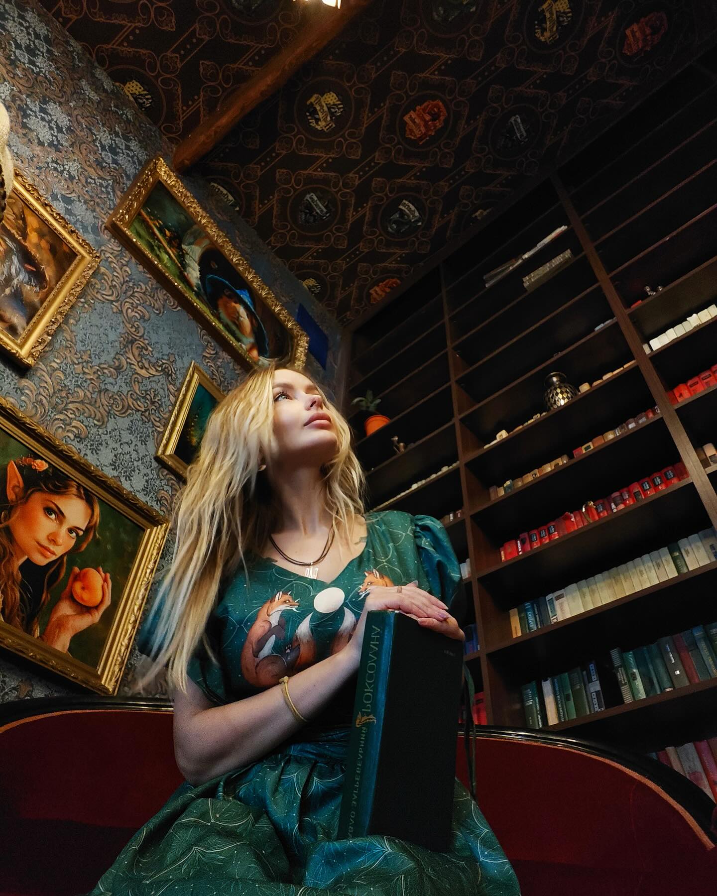 Mystic Fox Forest Wonderland Printed Midi Dress