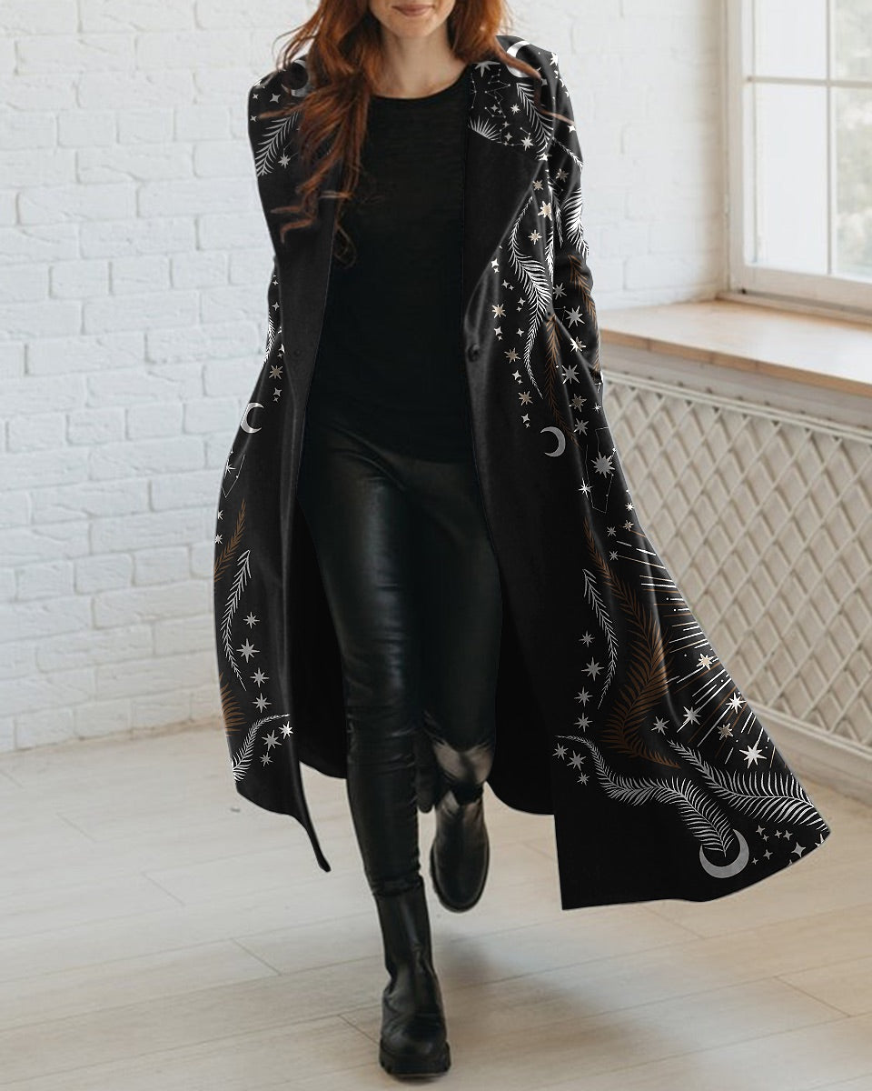 Solar Luna Lighting Universe Printed Hoodie Cardigan Dress