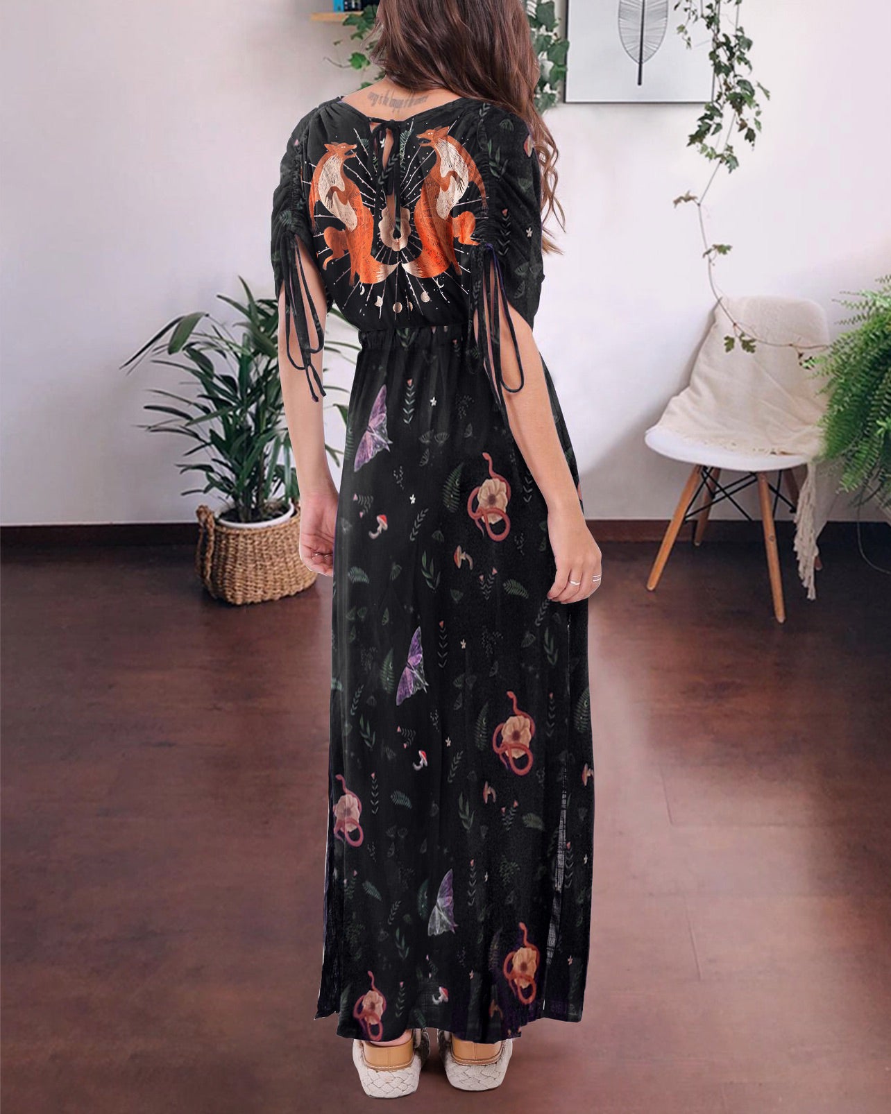 Ability Witchcraft Fox pattern print V-neck Dress