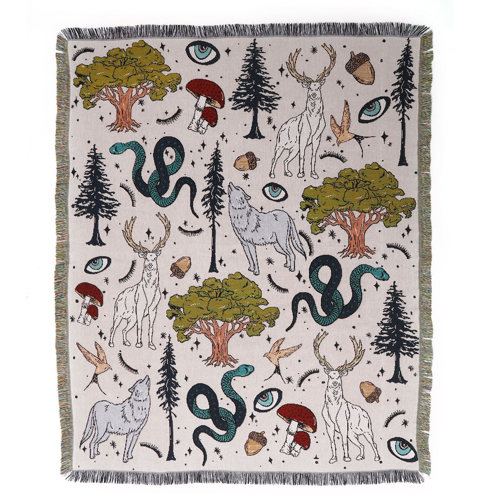 Mysterious Creatures In Mountain Forest Printed Blanket