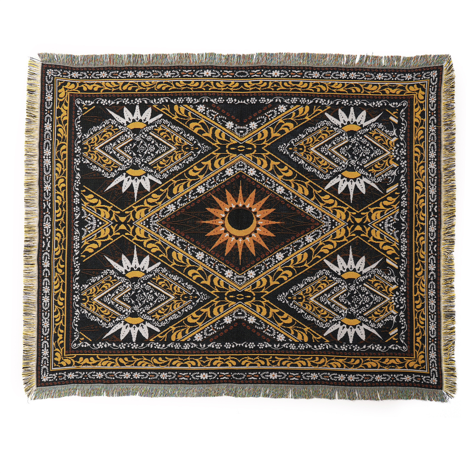 Retro Mysterious Totem Moon Sun Printed Blanket