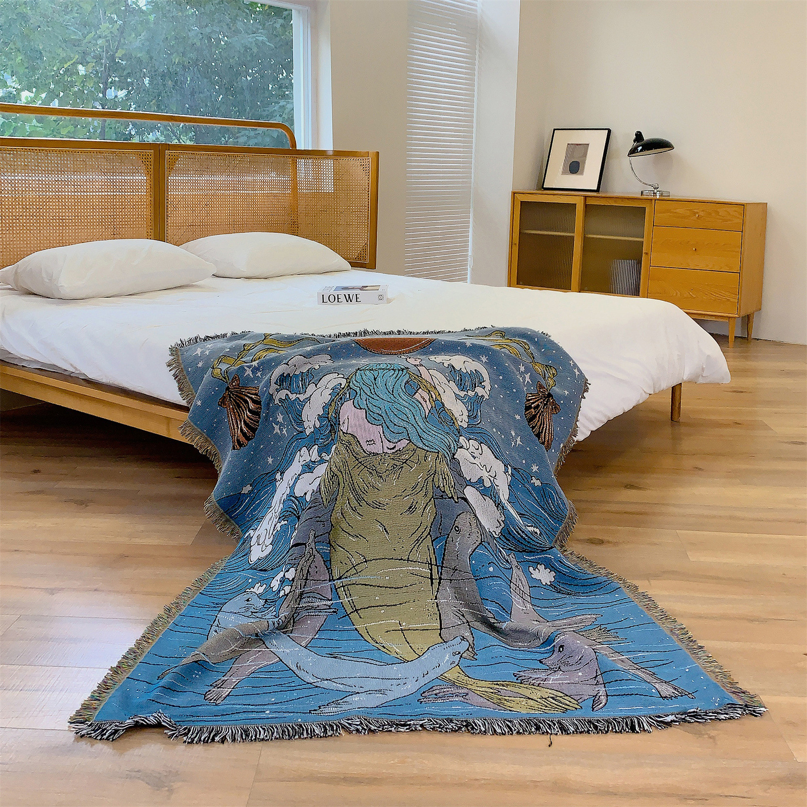 Sea Nymphs And Seals Shell Ocean Printed Blanket