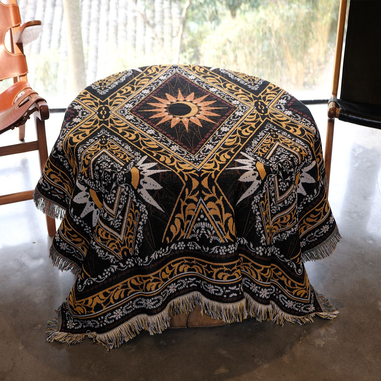 Retro Mysterious Totem Moon Sun Printed Blanket